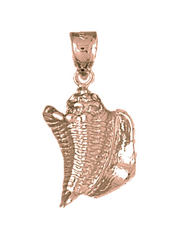 14K Rose Gold Conch Shell Pendant - 28 mm