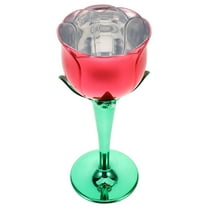FRCOLOR Rose Shape Wine Glass Electroplated 175 ml Plastic Wine Goblet For Wedding And Party Decorations And Lightweight For Indoor And Outdoor Use