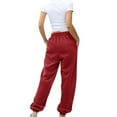 thumbnail image 4 of Fiaer,Women's Sweatpants Casual Drawstring Sweat Pants Workout Athletic Joggers with Pockets Plus Size Trendy Loose Fit Trousers Red XL, 4 of 9