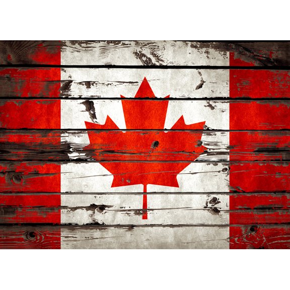 Awkward Styles Canadian Flag Canvas Art Retro Rustic Style Art Canadian Flag Wall Art Canadian Wall Decoration Canada Canvas Wall Art