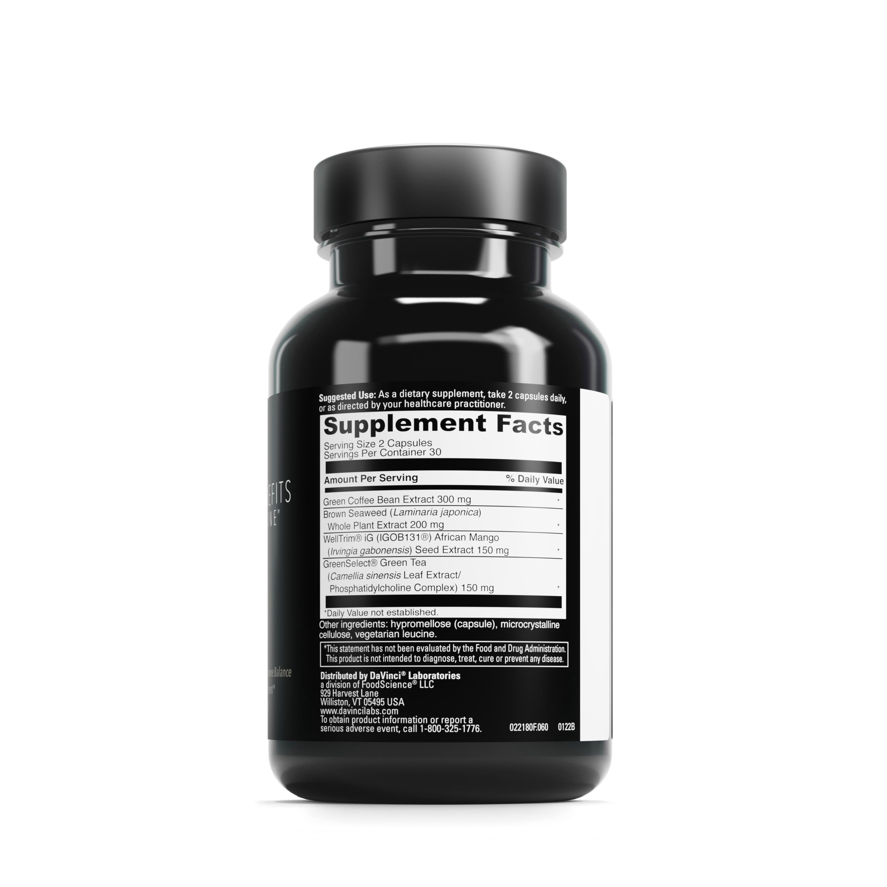 DaVinci Labs Adipo-Leptin Benefits - Support Weight Management - 60 Vegetarian Capsules