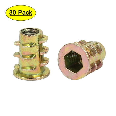 

M4x10mm Interface Hex Socket Threaded Insert Nuts 30pcs for Wood Furniture
