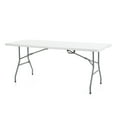 thumbnail image 1 of Plastic Development Group 6 Foot Fold In Half Folding Banquet Table, White, 1 of 10