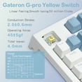 thumbnail image 4 of RECCAZR KW75S Wireless Mechanical Keyboard, GASKET Hot-swappable Gaming Keyboard, Bluetooth/2.4GHz/USB-C, 81Keys, RGB Backlit (White Blue, Gateron G-pro Yellow Switch), 4 of 9