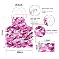 thumbnail image 7 of Purple Pink Camo Classic Shapes Pattern Apron-Garden Aprons for Women with Pockets-Cotton Linen Waterproof Kitchen Cooking Gardening Aprons Adjustable for Kitchen,Cooking,BBQ and Salon 33x27 Inch, 7 of 7