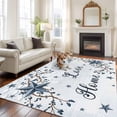thumbnail image 2 of Area Rug for Living Room, Texas Star Country Non-Slip Indoor Large Carpet for Bedroom/Dining Room, Blue Farmhouse Branches Washable Low-Profile Rectangle Floor Runner Rugs - 6 x 9 Ft, 2 of 8