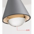 thumbnail image 4 of FSLiving H Type Track Pendant Light Creative Lifting Pendant Light Retractable Adjustable Lighting Fixture with Aluminum&Glass Shade,7W 3000K Warm Lighting - 1 Light (Gray), 4 of 8