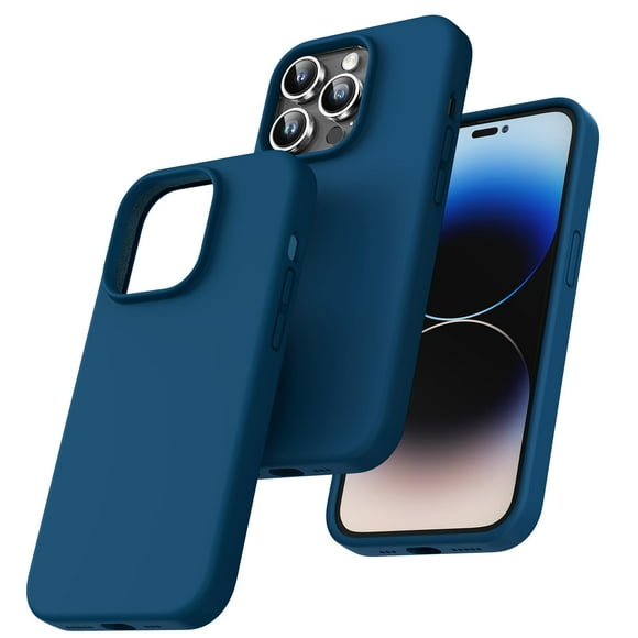 Funda de teléfono TOCOL para iPhone 14 Pro Silicone Midnight Blue