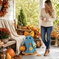thumbnail image 6 of HaiSphere Handmade Patchwork Crochet Ghost Halloween Decor, Light Up Pumpkin Bucket Cute Spooky Figurine for Fall Home Harvest Party Tabletop Holiday Decoration, 6 of 6