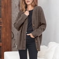 thumbnail image 4 of Baqcunre Women's Simple Long Sleeve Button Solid Color Casual Cardigan Sweater Long Cardigans for Women Trendy Cardigan Sweaters for Women Long Sweaters for Women,Womens Sweaters Coffee L, 4 of 5