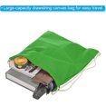 thumbnail image 3 of Cotton Drawstring Bags, Backpack Foldable Sports Gym Bags for Women Men Trip, Green, 3 of 5