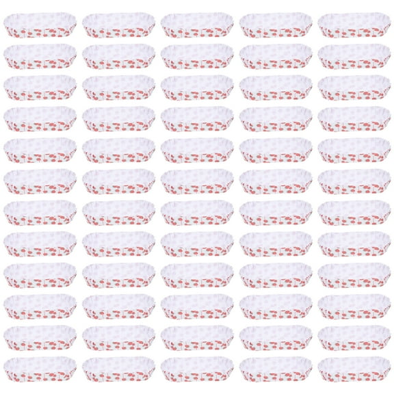 HEMOTON  100 Pcs Paper Serving Boats Food Hot Dog Trays Container Red