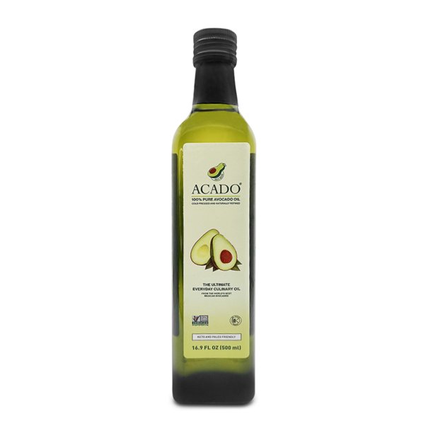 Pure Avocado Oil Cold Pressed Naturally Refined ACADO 16.8 oz Glass
