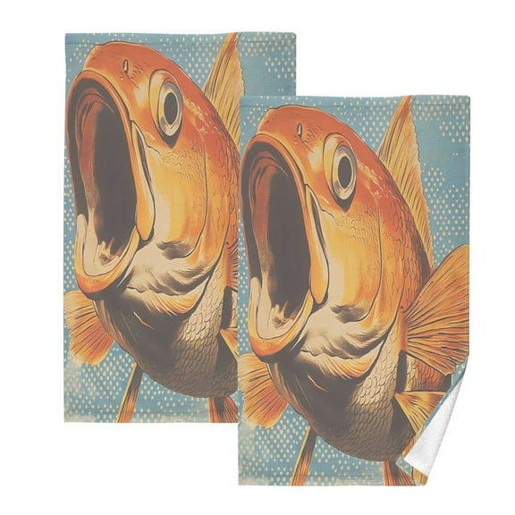BZSMCE Face Towel Hand Towel Bath Towel Cotton Bath Towel Sets Hand Bath Towels Fashion Golden Fish in A Dreamy Blue Ocean Pattern