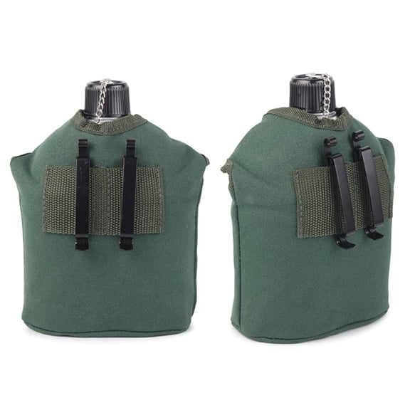 4Pcs Cookware Set, Aluminum Canteen Cup Wood Stove With Foldable Spork For Camping Hiking