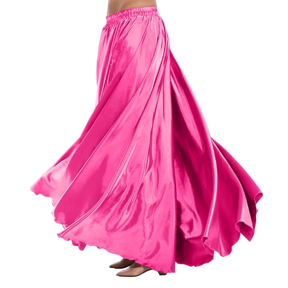 Huaizzzy Belly Dance Skirt Flowy Performance Skirt with Elastic Waistband for Stage Show Practice and Casual Wear Leather Pleated Skirts for Women under Skirt Shorts Skater Skirts Suspender Skirt