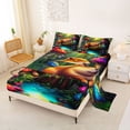 thumbnail image 2 of Erosebridal Cartoon Capybara Bed Sheets,Colorful Mushroom Fungus Planet King Sheets For Kids Teens 4pcs, 2 of 6