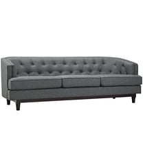 Modway Coast Upholstered Fabric Sofa in Gray