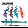 thumbnail image 3 of Juego de juguetes con forma de dragón impreso en 3D, 4 piezas, 30 cm, articulados, coloridos, 3 of 7