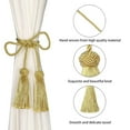 thumbnail image 3 of 2 Pairs Curtain Handmade Tiebacks Decorative Curtain Tiebacks Ropes Tie-Backs Curtain Holdbacks with Tassel for Home and office Window Drapery, 3 of 5