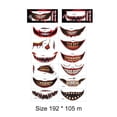 thumbnail image 3 of Tatuajes Temporales 12 piezas de pegatinas de tatuaje de boca grande de Halloween sonrisa extraña para brazo cara mano cuello Likrtyny Cuidado Belleza, 3 of 9
