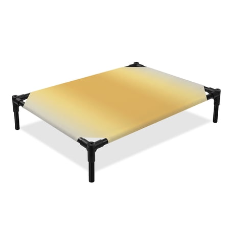 Butter Yellow Elevated Dog Bed Forest Gray Yellow Citrus Vibe Ombre Solid Rustic Farmhouse Cooling Breathable Outdoor Raised Dog Cot Bed with Metal Frame Non-Slip Feet for Large Dog 28x22in