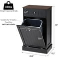 thumbnail image 4 of Tilt Out Trash Can Cabinet, 10 Gallon Freestanding Kitchen Trash Can Holder with Hideaway Drawer & Cutting Board, Pet Proof Hidden Garbage Recycling Cabinet Laundry Hamper, Black, 4 of 7