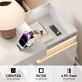 thumbnail image 4 of Leumius 3 Drawer Small Nightstand with Charging Station,LED and Open Shelf,Modern Bedside Table,Wooden End Table for Bedroom,White, 4 of 5