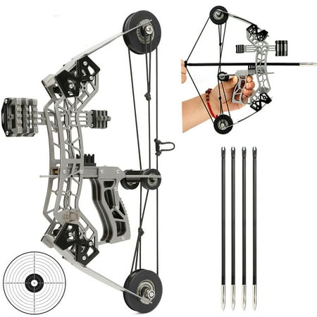 SHARROW 10 Archery Compound Bow 12lbs Arrow Set Shooting Gift Pocket Bow Kid Toy Target