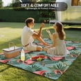 thumbnail image 4 of Pink Flamingos Outdoor Rug for Patio/Deck/Porch, Non-Slip Large Area Rug 6 x 9 Ft, Summer Botanical Watercolor Indoor Outdoor Rugs Washable Area Rugs, Reversible Camping Rug Carpet Runner, 4 of 8