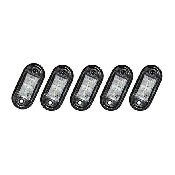 5 luces LED de marcador lateral impermeables para camiones de remolque de 12 V-24 V (blanco)