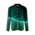 thumbnail image 5 of BiZtdJrK Men's Button Down Shirts Long Sleeve Casual Lightweight Summer Tops Gradient Graphic Lapel Hawaiian Shirt, Green, XXL, 5 of 6