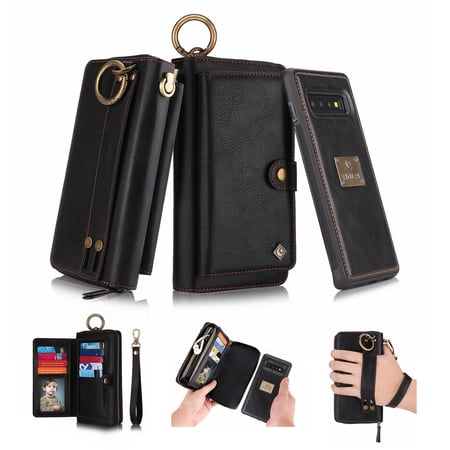 Dteck Samsung Galaxy S10+ Case,Multifunction Premium PU Leather Card Slot Wallet Cover For Samsung Galaxy S10+,Black