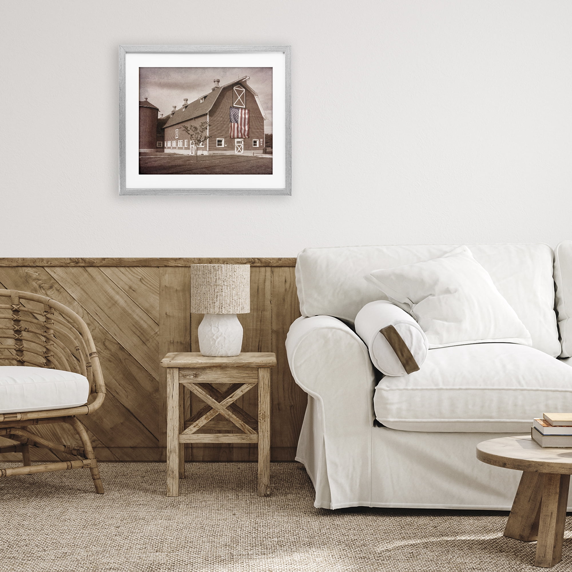 Stupell Industries Rural America Barn Gray Framed Print Under Glass, design by Marcus Prime