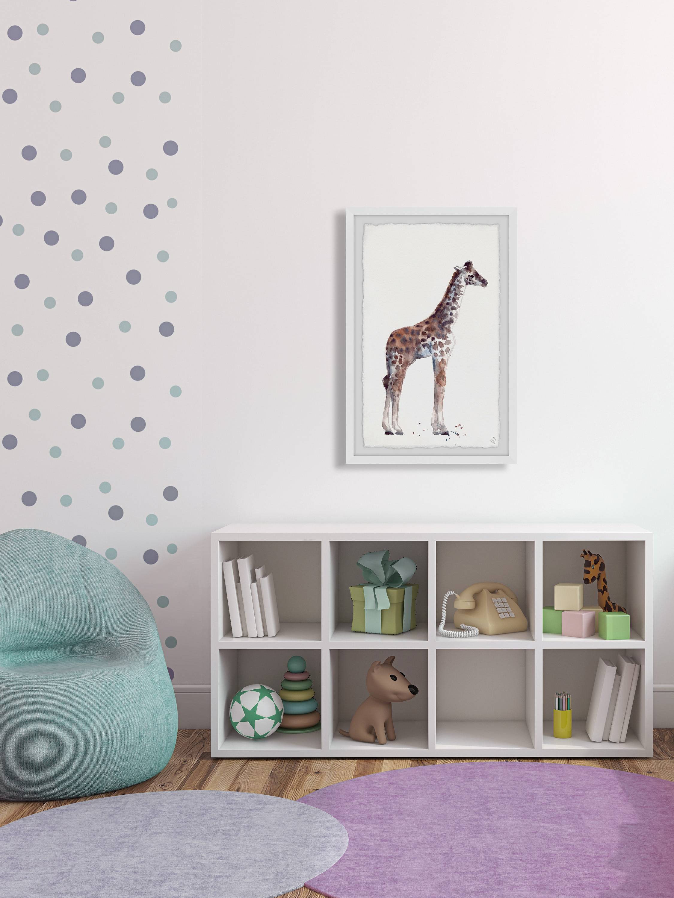 Marmont Hill Standing Tall Giraffe Framed Wall Art