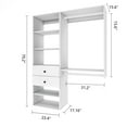 thumbnail image 3 of VivaVista Closet Modules: Wardrobe ClosetDouble Hanging Unit with 1 Levels of Rod .Closet Tower with 2 Drawers and 5 Shelves., 3 of 8