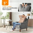 thumbnail image 4 of Ktaxon Fabric Accent Chair, Reading Armchair with Removable Cushion, Single Sofa with Extra Seat Depth for Living Room Bedroom Light Gray, 4 of 10