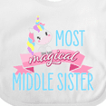 thumbnail image 4 of Inktastic Most Magical Middle Sister- Cute Unicorn Girls Baby Bib, 4 of 4