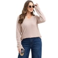 thumbnail image 3 of UVN Blouse for Women Fall V Neck Shirt Long Sleeve Pullover Sweatshirts Dressy Casual Ladies Tops, 3 of 8