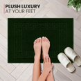 thumbnail image 3 of Canadian Linen Everest Bathmats, 2 Pack, 20"x30", Lightweight Soft Absorbent Cotton Quick Dry Washable Shower Mats with Greek Key Design, Hunter Green, 3 of 9