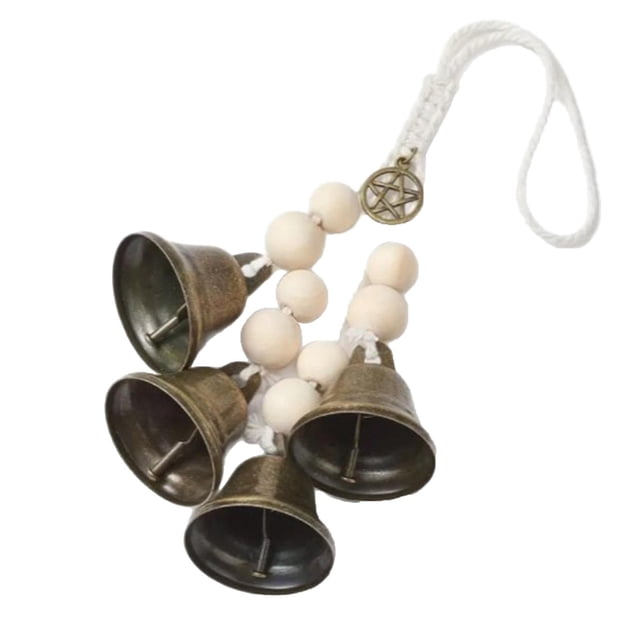 Campana de para perilla de puerta, decoración navideña, protección de puerta con cuentas de madera, campana colgante para dormitorio, decoración Estrella
