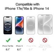 JETech Full Coverage Screen Protector for iPhone 17e (2026) / iPhone 16e / iPhone 14, 3-Pack