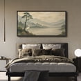 thumbnail image 6 of Large Framed Canvas Print Japanese Style Landscape Wall Art Japandi Decorative for Living room Bedroom - 60"x30" Black Frame, 6 of 8
