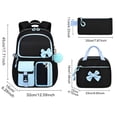 thumbnail image 3 of Dalxymotic Bow Backpack Set, Cute 3-Piece Shoulder Backpack with Lunch Bag, Large Capacity Casual Daypack with Pencil Case, Bow Backpack Set for Daily Travel, Outdoor, Home, Office, 3 of 7
