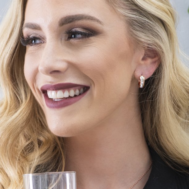 Cate Chloe Giselle 18k White Gold Plated 15mm Hoop Earrings with