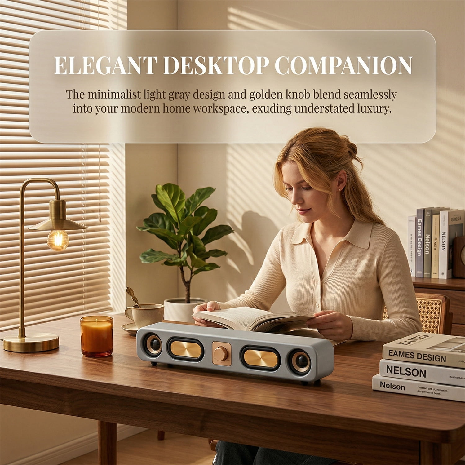 Dazone Retro Bluetooth Speaker, Vintage Wood Wireless Speaker with 10W Stereo Sound, Portable Mini Speaker for Office, Bedroom, Cafe, Gray