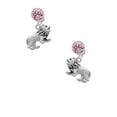 thumbnail image 2 of Delight Jewelry Silvertone 3-D Lion Pink Crystal Clip on Earrings, 2 of 5