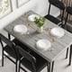 thumbnail image 3 of 4-person dining mesa set: space-saving moderno dinette para small kitchens y breakfast nooks, gris mesa con 4 forrado sillas, 3 of 7
