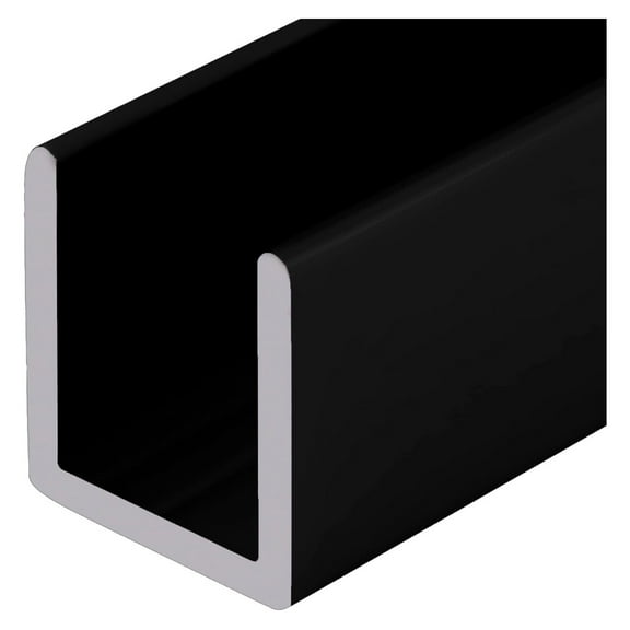Matte Black Frameless Shower Door Aluminum Deep U-Channel for 1/2" Thick Glass - 95 in long