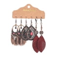 thumbnail image 1 of Women Earring Set 3 Pairs Set Of Turquoise Tassel Geometric Dangle Hook Earrings Jewelry Small Pearl Hoop Earrings Bulk Earrings for Women Hoop Earrings Face Earrings Women Earrings Hoops Stainless, 1 of 3